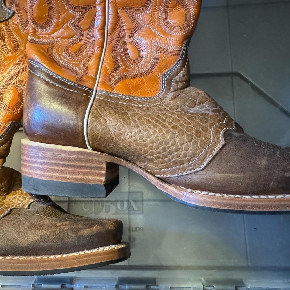 NEW REVOLUCION COWBOY BOOTS Brown and Orange Heeled Boots, NO BOX, never worn - Picture 12 of 15
